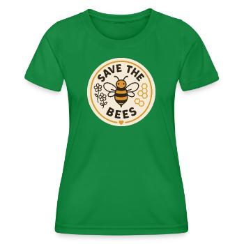 Save the Bees - Natur Bienenmotiv - Frauen Funktions-T-Shirt - Kelly Green - Vorne - AI Model Female 172 dark (172cm)