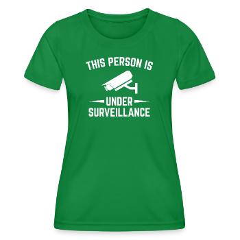 Unter Überwachungskamera-Design - Frauen Funktions-T-Shirt - Kelly Green - Vorne - AI Model Female 172 dark (172cm)