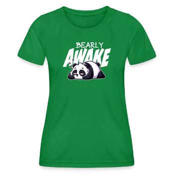 Früh erwachen Panda Illustration - Frauen Funktions-T-Shirt - Kelly Green - Vorne - AI Model Female 172 dark (172cm)