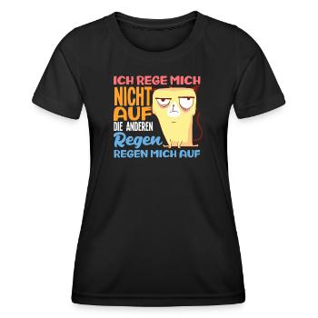 Je ne m'énerve pas, ce sont les autres qui s'énervent. - T-shirt sport Femme - noir - Devant - AI Model Female 172 light (172cm)