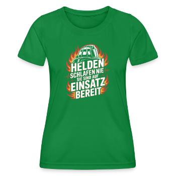 Fire department Firefighter Volunteer fire department - Women's Functional T-Shirt - kelly green - Front - AI Model Female 172 dark (172cm)