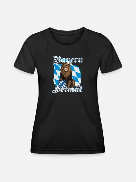 Bayern Heimat Löwe - Frauen Funktions-T-Shirt - Schwarz