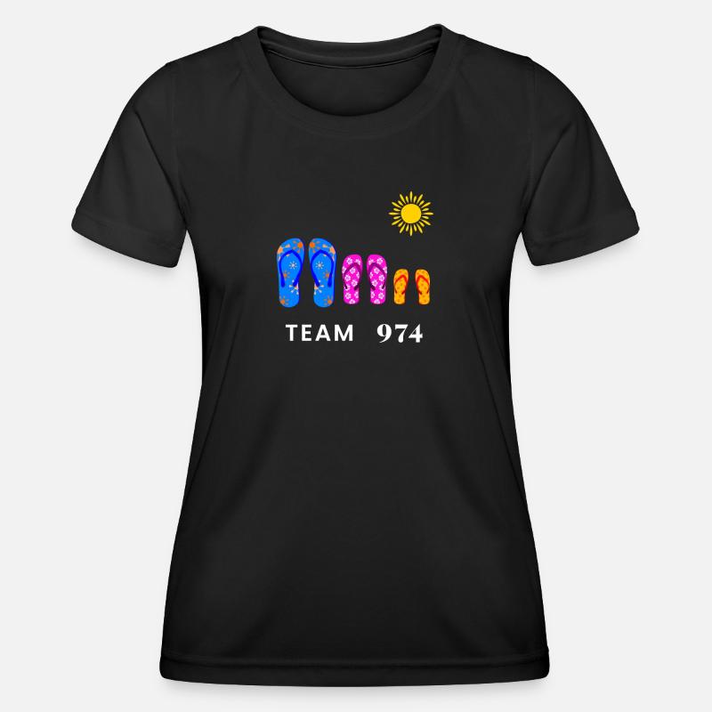 Team 974 savates Summer Sun - Women's Functional T-Shirt - black