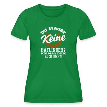 Haflinger poney équitation cheval amour race de cheval - T-shirt sport Femme - vert - Devant - AI Model Female 172 dark (172cm)