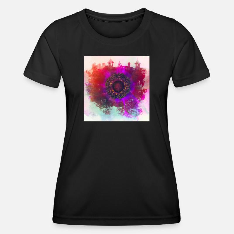 Abstract poppy - Women's Functional T-Shirt - black