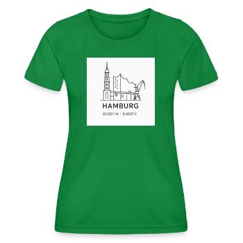 Hambourg Line Art Silhouette Point de repère - T-shirt sport Femme - vert - Devant - AI Model Female 172 dark (172cm)