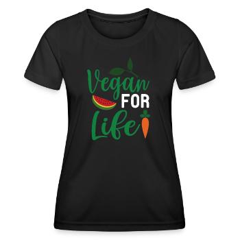 Vegan For Life - Women's Functional T-Shirt - black - Front - AI Model Female 172 light (172cm)