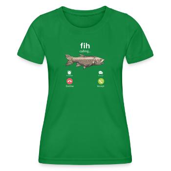 Fih Appel Drôle Hommes Pêche Internet Meme Fi - T-shirt sport Femme - vert - Devant - AI Model Female 172 dark (172cm)