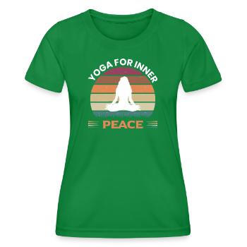 Yoga for inner peace men - Women's Functional T-Shirt - kelly green - Front - AI Model Female 172 dark (172cm)
