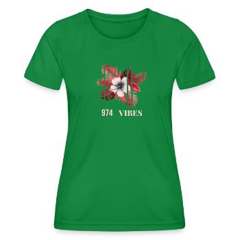 Vibes Tropiques 974 - Frauen Funktions-T-Shirt - Kelly Green - Vorne - AI Model Female 172 dark (172cm)