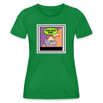 Home Sweet Home Cartoon Cancelled - Women's Functional T-Shirt - kelly green - Front - AI Model Female 172 dark (172cm)