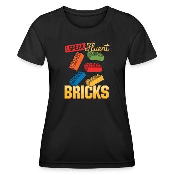 Building Blocks Kids Brick Builder - Women's Functional T-Shirt - black - Front - AI Model Female 172 light (172cm)