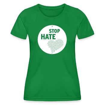 STOP HATE - Frauen Funktions-T-Shirt - Kelly Green - Vorne - AI Model Female 172 dark (172cm)