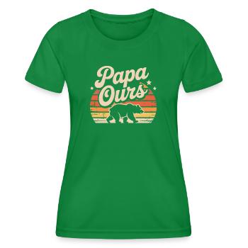 Papa Ours Retro Soleil - T-shirt sport Femme - vert - Devant - AI Model Female 172 dark (172cm)