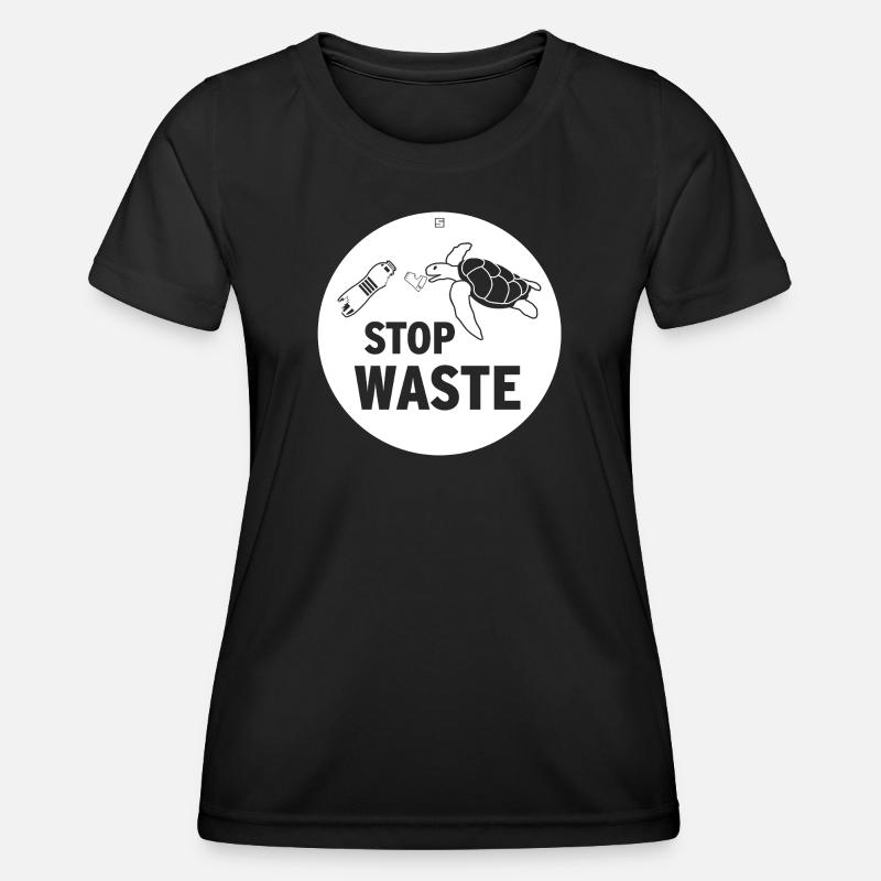 STOP WASTE - Women's Functional T-Shirt - black