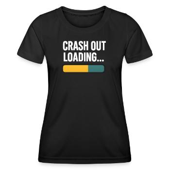 Crash Out Loading Bar, lustiger Spruch - Frauen Funktions-T-Shirt - Schwarz - Vorne - AI Model Female 172 light (172cm)