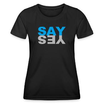 Say Yes - T-shirt sport Femme - noir - Devant - AI Model Female 172 light (172cm)