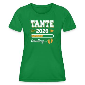 Tante 2026 Loading Zukünftige Tante Geschenk - Frauen Funktions-T-Shirt - Kelly Green - Vorne - AI Model Female 172 dark (172cm)