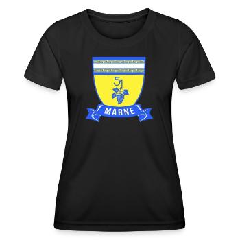 Coat of arms Marne 51 with a bunch of grapes - Women's Functional T-Shirt - black - Front - AI Model Female 172 light (172cm)