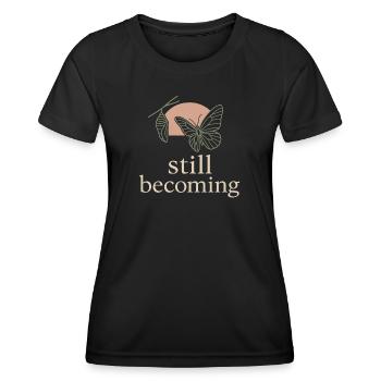 Mindful Growth, Spring Renewal, - Women's Functional T-Shirt - black - Front - AI Model Female 172 light (172cm)