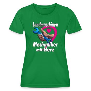 Mécanicien de machines agricoles avec HEART - T-shirt sport Femme - vert - Devant - AI Model Female 172 dark (172cm)