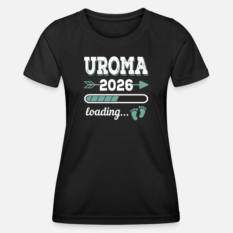 Uroma 2026 Loading Werdende Urgroßmutter Geschenk - Frauen Funktions-T-Shirt - Schwarz