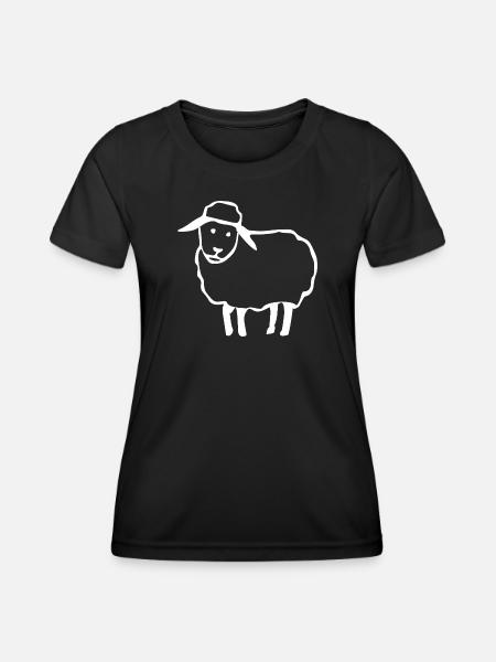 Schaf - Frauen Funktions-T-Shirt - Schwarz