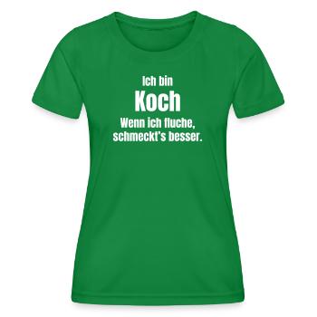 Koch saying: When swearing tastes good - Women's Functional T-Shirt - kelly green - Front - AI Model Female 172 dark (172cm)