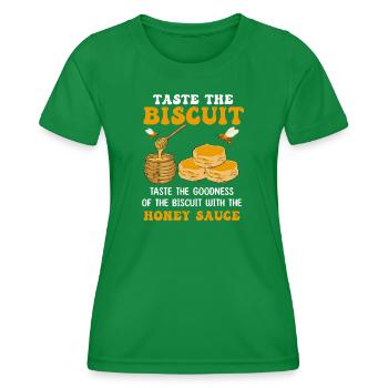Honig-Keks-Genuss - Frauen Funktions-T-Shirt - Kelly Green - Vorne - AI Model Female 172 dark (172cm)