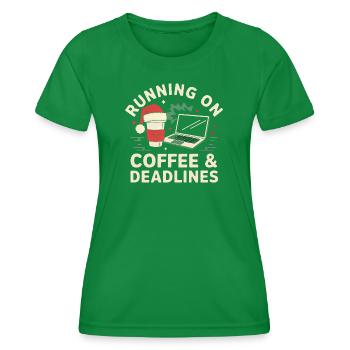 Bureau Noël - T-shirt sport Femme - vert - Devant - AI Model Female 172 dark (172cm)