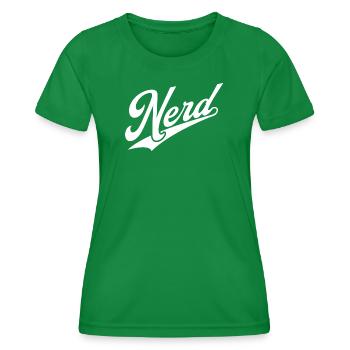 NERDY forever - NERD retro white - Women's Functional T-Shirt - kelly green - Front - AI Model Female 172 dark (172cm)