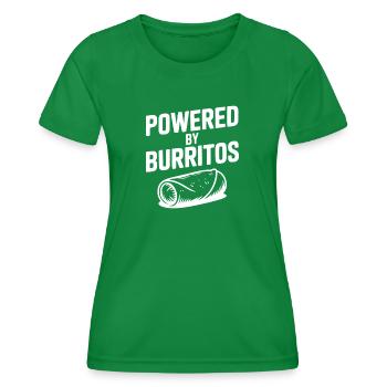 Powered by Burritos - Women's Functional T-Shirt - kelly green - Front - AI Model Female 172 dark (172cm)