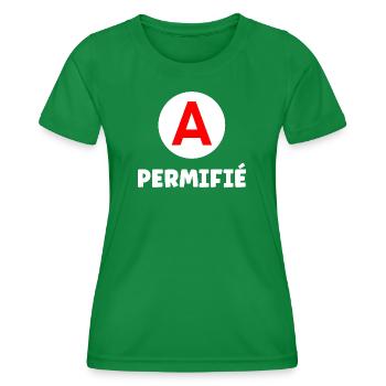 Humour permis de conduire - T-shirt sport Femme - vert - Devant - AI Model Female 172 dark (172cm)