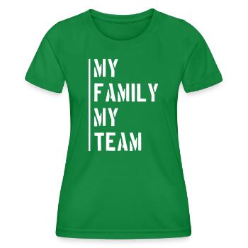 Dicton de l’équipe familiale - T-shirt sport Femme - vert - Devant - AI Model Female 172 dark (172cm)