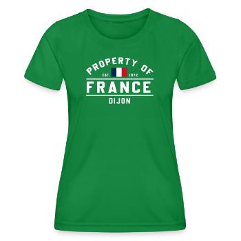 Französische Flagge Grafik Dijon Logo - Frauen Funktions-T-Shirt - Kelly Green - Vorne - AI Model Female 172 dark (172cm)