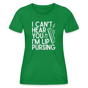 Harmonica Musican Lip Pursing Harmonica - Frauen Funktions-T-Shirt - Kelly Green - Vorne - AI Model Female 172 dark (172cm)