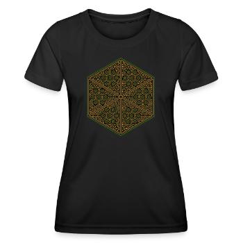Hexagon Mandala Goa Psytrance Meditation Yoga Aum - Women's Functional T-Shirt - black - Front - AI Model Female 172 light (172cm)