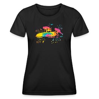 Bobfahrer Bobschlitten Zweierbob - Frauen Funktions-T-Shirt - Schwarz - Vorne - AI Model Female 172 light (172cm)