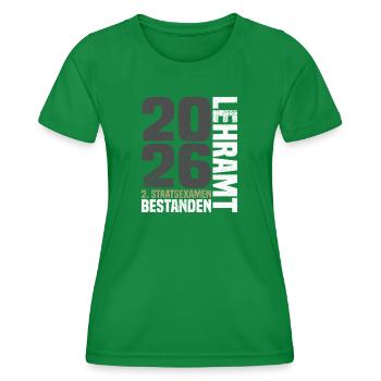 2nd State Examination in Teaching - Women's Functional T-Shirt - kelly green - Front - AI Model Female 172 dark (172cm)