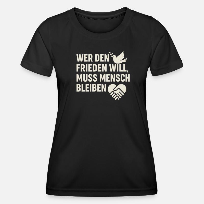 Peace & Humanity - Women's Functional T-Shirt - black
