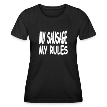 saucisse - T-shirt sport Femme - noir - Devant - AI Model Female 172 light (172cm)