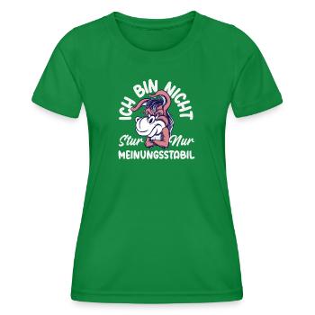 Nicht stur nur Meinungsstabil - Frauen Funktions-T-Shirt - Kelly Green - Vorne - AI Model Female 172 dark (172cm)