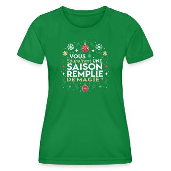 Magical Christmas Season - Women's Functional T-Shirt - kelly green - Front - AI Model Female 172 dark (172cm)