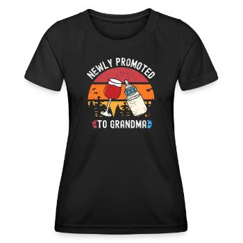 Vêtements et accessoires drôles de grand-mère nouvellement promus - T-shirt sport Femme - noir - Devant - AI Model Female 172 light (172cm)