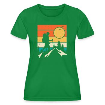 Randonnée rétro - T-shirt sport Femme - vert - Devant - AI Model Female 172 dark (172cm)