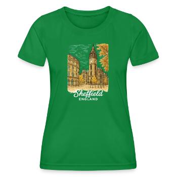 Sheffield England - Frauen Funktions-T-Shirt - Kelly Green - Vorne - AI Model Female 172 dark (172cm)