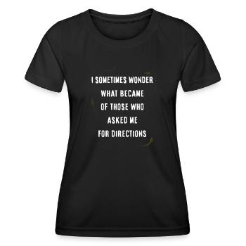 Asking for directions - Women's Functional T-Shirt - black - Front - AI Model Female 172 light (172cm)