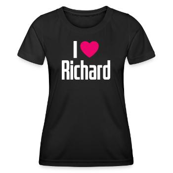 I Love Richard Pinkes Herz Ich liebe Richard - Frauen Funktions-T-Shirt - Schwarz - Vorne - AI Model Female 172 light (172cm)