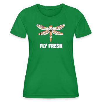 Sushi Dragonfly Fly Fresh - Frauen Funktions-T-Shirt - Kelly Green - Vorne - AI Model Female 172 dark (172cm)