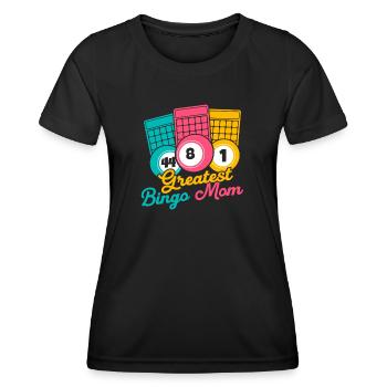 Bingo Game Greatest Bingo Mom Bingo - Women's Functional T-Shirt - black - Front - AI Model Female 172 light (172cm)